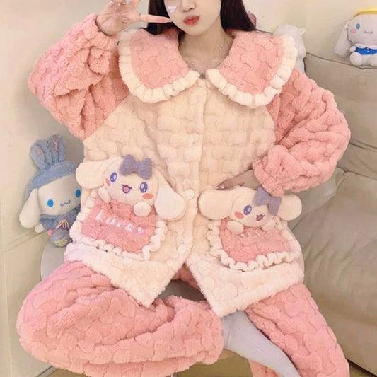 ✨ Stay Cozy and Lucky in Our Heavenly ABDL Coral Fleece Lucky Pajamas ✨
